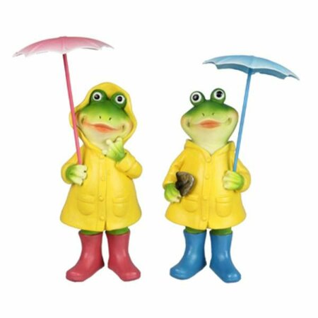 YOUNGS Small Resin Raincoat Frog, Assorted Color - 2 Piece 71213